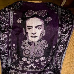 Beautiful dark purple Frida Kahlo canvas scarf